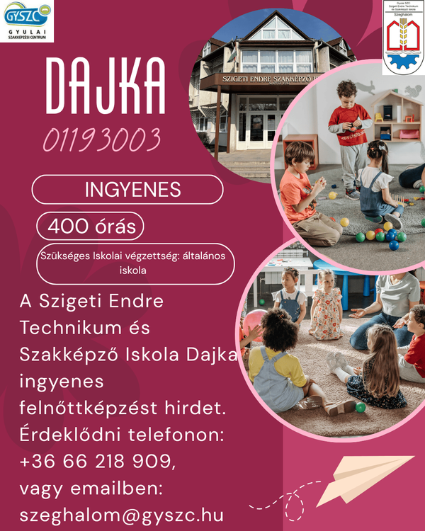 Jelentkezz Dajka képzésünkre!